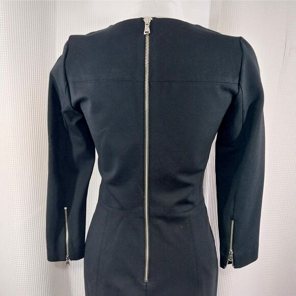 NWOT! J. CREW! LUXE BLACK HEAVIER WEIGHT STRETCH LONG SLEEVE SLEEK DRESS! SZ 2 - Picture 6 of 11